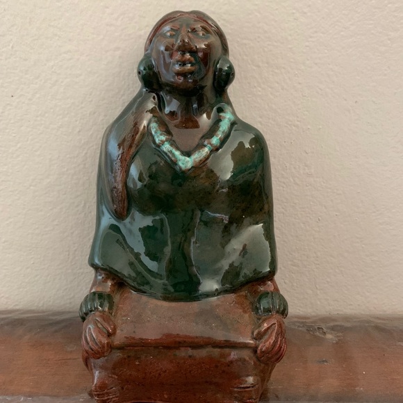 Native American Ceramic Statue - Picture 1 of 6